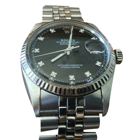 rolex datejust fond noir diamant